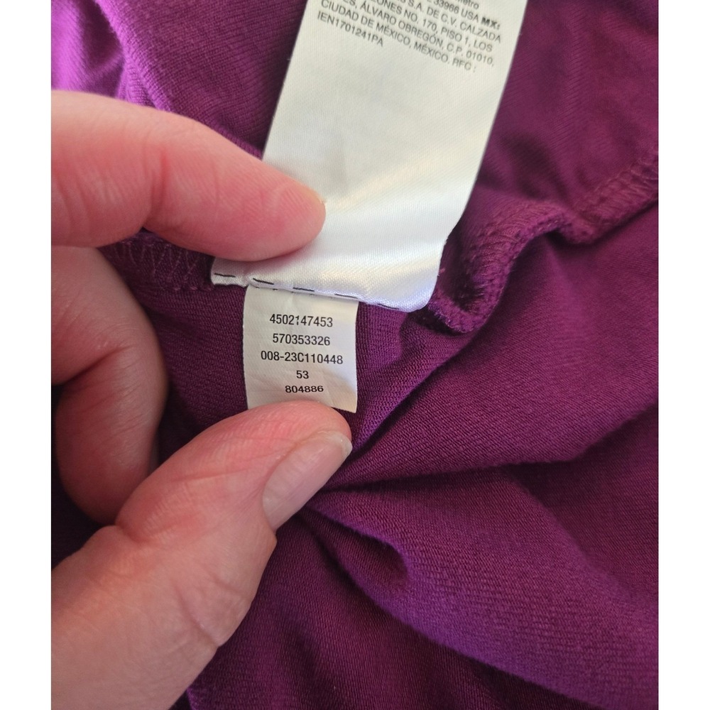 Chicos Purple Pleated Chiffon Bell Sleeve Top Sz 3/XL Feminine Boho Hippie Fairy - Picture 7 of 8
